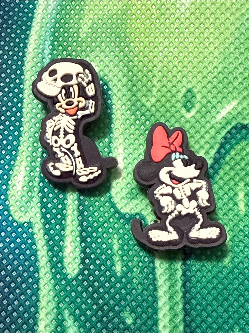 Skeleton Mickey & Minnie Character Croc Charms